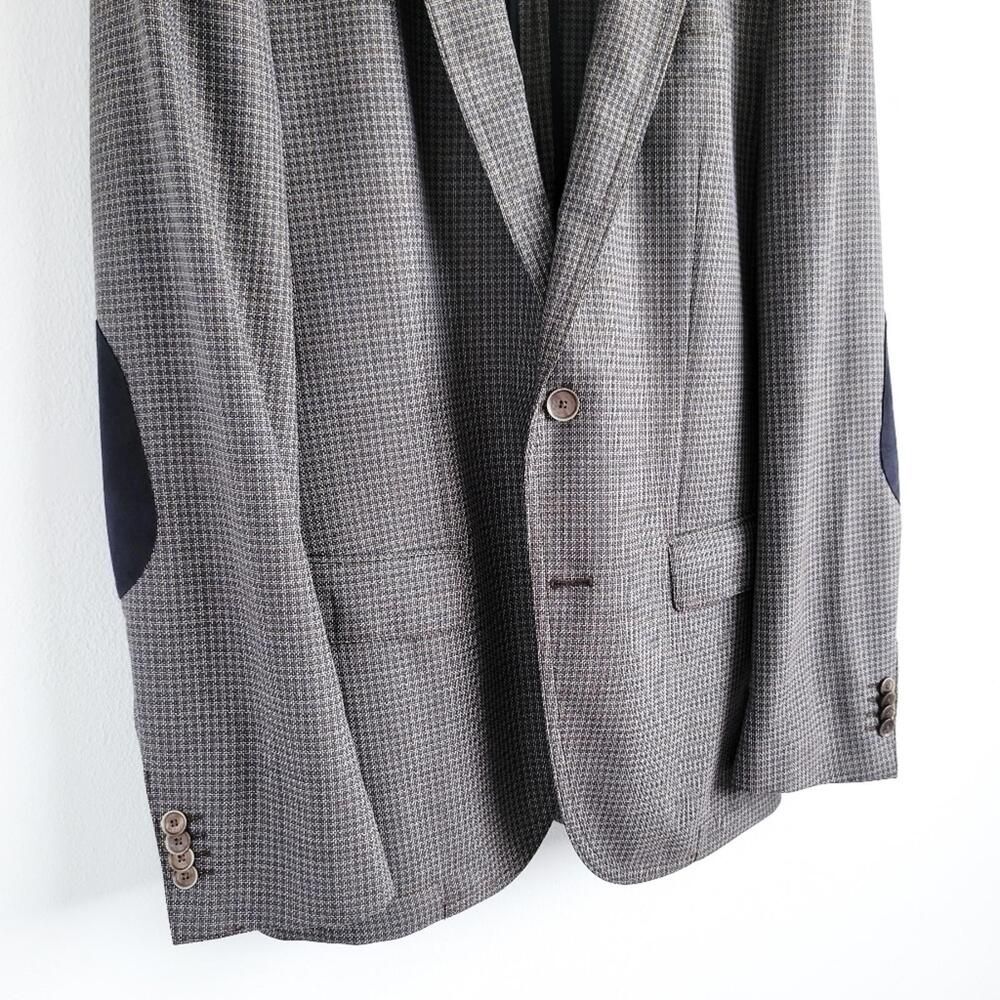 NEW Hugo Boss Blazer Halowon Slim Cross Stitch Italian Wool Gray Blue 40 - Picture 6 of 9
